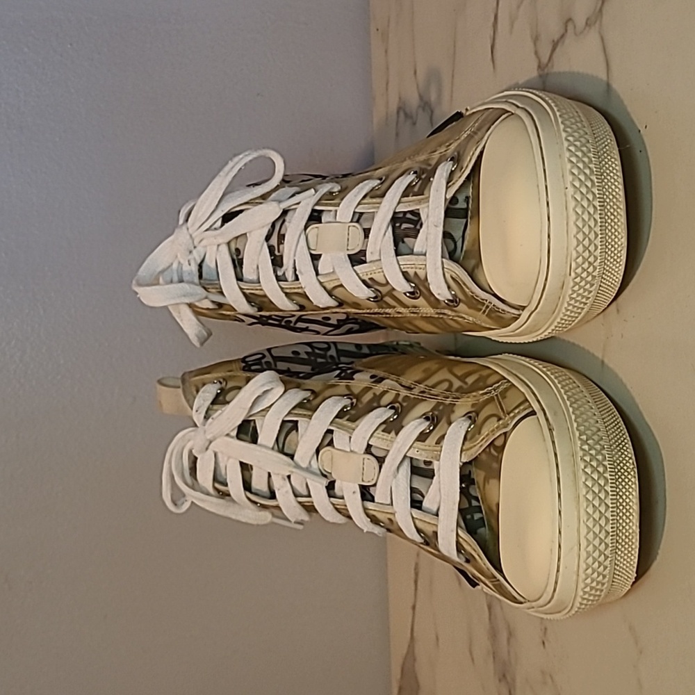 Christian Dior B23 League HighTop Oblique Patchwork White Black Sneakers Mens 7 - Picture 4 of 16